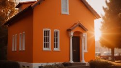 Set Orange House Ornamental Minimalist Gradient Abstract Dots Emblem ...