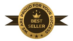 Mejor vendedor Insignia logo icono vector, dorado color mejor vendedor ...