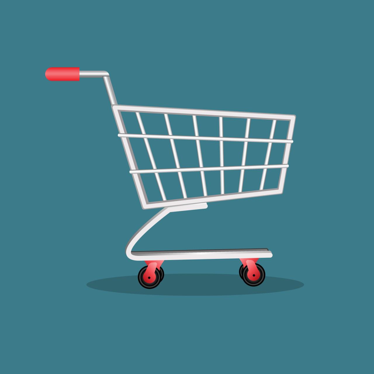 shopping cart. business icon. flat cartoon for the business idea, web ...