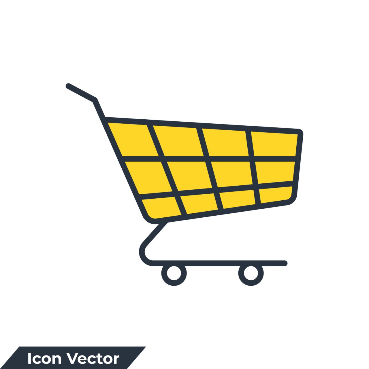 shopping cart icon logo vector illustration. Trolley Cart symbol ...